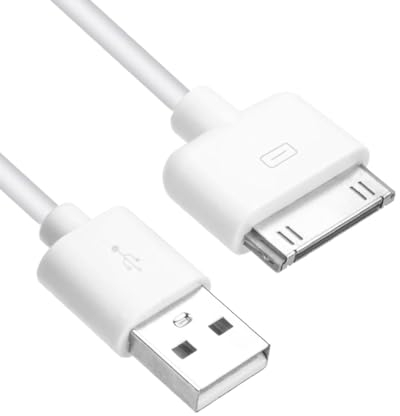 RUITEXUN Cavo USB a 30 pin, USB tipo A maschio a 30 pin dock maschio cavo di sincronizzazione e ricarica per iPhone 4 4S, iPad 1 2 3, iPod Nano, iPod Touch (bianco)