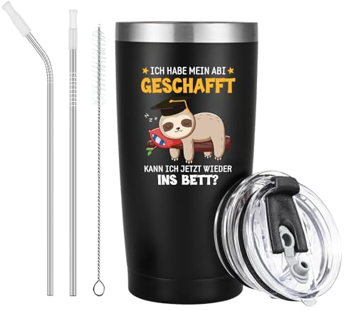 Livole Lustige ABI 2025 Geschenke, Prüfung Bestanden Geschenk, Glückwünsche zum Abitur, Abi 2025 Tasse Junge, Geschenke für Shon Junge zum Abitur, Abschluss Geschenk, 20oz 600ml Coffee to go Becher