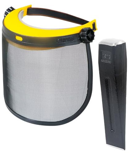 SPARES2GO Log Splitter Face Shield Kit Timber Wood Splitting Chisel Wedge + Protective Mesh Visor Set