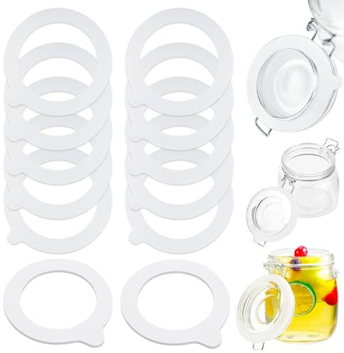 12 Stück Gummiringe für Gläser, Dichtungen Dichtring Einmachglas, 95 x 69 mm Einmachgummiringe Auslaufsicher Dichtringe für Einmachgläser, Deckel