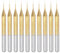 sourcing map 10Pcs 0.2mm Titanium Coat Carbide End Mill Engraving Milling Cutter CNC Router Bits for PCB Machine, 1/8 Shank