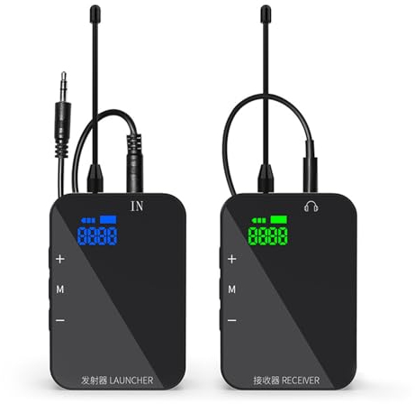 Sistema Inalámbrico de Monitoreo de Oído, Sonido sin Pérdidas de Gran Alcance, un Transmisor, Múltiples Receptores, Plug and Play, Batería de Larga Duración para Estudio