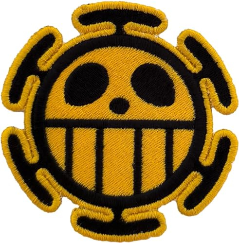 VALKYNEA 100% Embroidered Patch Inspired by Anime Fan Art/Trafalgar Law Logo/Jolly Roger Skull/Patch Embroidery/Embroidered Applique (Thermoadhesive/Iron On)