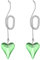 PATIKIL 13 Inch Crystal Ceiling Fan Pull Chains, 2 Pcs Beaded Ball Fan Pull Chain New Heart Ceiling Fan Extender with Ball Chain Connector for Ceiling Light Lamp Fans, Green