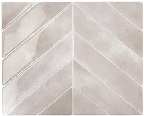 Smart Tiles Stick On Tiles Splashback - Chevron Pink, Self Adhesive Wall Tiles, 5 Wall Panels 11.43x9 in, Heat Resistant self Adhesive Wallpaper Tile, Water Resistant Bathroom Tile, Made in Canada