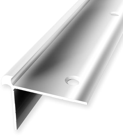Treppenkantenprofil 32 x 42 x 2500 mm Winkelprofil Aluminium Glatt Doppelt Versetzt Versenkt Gebohrt Alu Poliert Einfasshöhe 4 mm Küberit