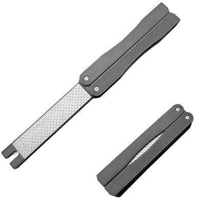 Pietra Affilacoltelli Pieghevole, Affila Coltelli, per L'esterno, Cucina, Diamanti Bifacciali Grossolani e Fini (Pieghevole Affilacoltelli)