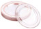 MATANA 60 Premium Plastik Dessertteller, Kleine Partyteller mit Roségoldrand, 19cm - Elegant, Stabil & Mehrweg - Hochzeiten, Geburtstage, Taufen, Weihnachten, Grillpartys, Partys