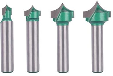Milling Cutter,4pcs/Set Groove Point Cutting Roundover Router Bits, 8mm Shank CNC V-Groove Cutter 3D CNC Engraving V Groove Woodworking Milling Cutter