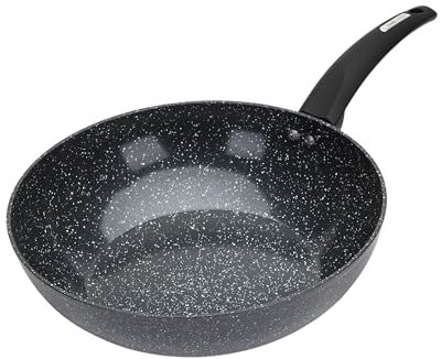 Pendeford Housewares 28cm Forged Non-Stick Wok - Speckled Marble Effect, PFAO/PFAS-Free, Induction Compatible, Dishwasher Safe, Heat-Proof Soft Touch Handle