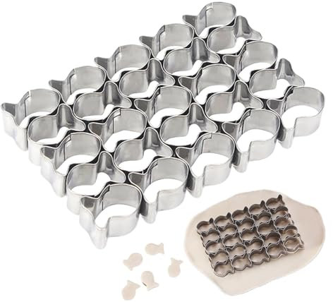 Goldfisch Ausstechformen, 25 Kammer Fisch Keksausstecher, MiniGoldfisch Formen Für Kekse, Edelstahl Keksschnittstempel-Formen, Antihaftbeschichtete Ausstechformen Zum BackenDIY Für Kinder