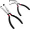 2 PCS Electrical Connector Pliers, Push Tab Electrical Connectors Fuel Line Tab Repair Tools Ttab Style Plugs, Gasoline Pipe Joint Removal Pliers for Oil Pipes (Straight+Bend)