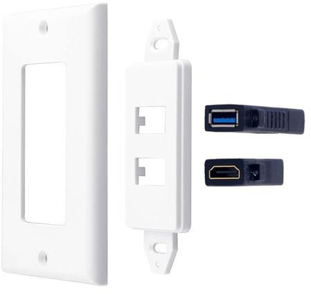 Placa de pared HDTV USB 3.0 con forma organizada para una fácil conexión de dispositivos para una carga rápida