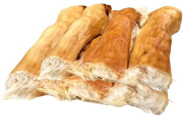 Premium Rabbit Skin Rolls with Fur 1 Kg Approximately 25 Rolls - All-Natural low fat Dog Treats Air Dried for Healthy and Happy Pups | Natural Deworming Properties | No Additives