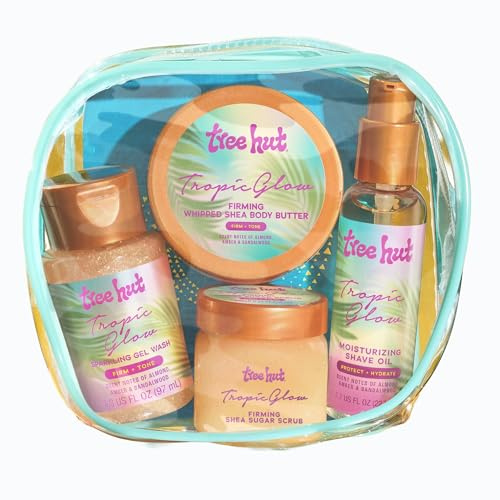 Tree Hut Mini Tropic Glow Everything Shower Gift Set, Mothers Day Gifts, Exfoliating Sugar Scrub, Foaming Gel Wash & Whipped Body Butter, Hydrating Self-Care Kit for Soft, Glowing Skin