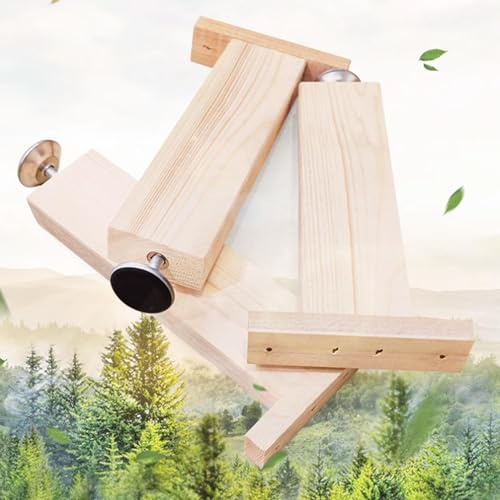HJYCLFAZU Pieds de lit en Bois (Lot de 4), Pieds de Support, Pied Central réglable, Base à Lattes pour sommier à Lattes, Pieds de Rechange (38-40 cm, Bois)