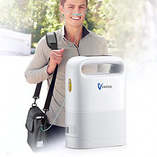 Tragbarer Sauerstoffkonzentrator, Mobil Sauerstoffkonzentrator, 1–5 l/min, 93% Konzentration, Sauerstoffkonzentrator, für Reisen und unterwegs(Mit großem abnehmbaren Akku)