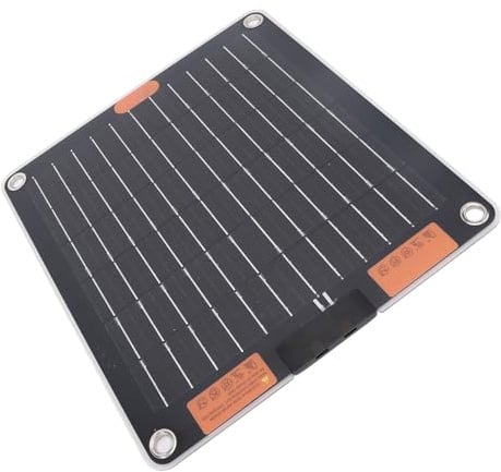 Badafaci Chargeur Portable à Panneau Solaire Double Face 20 W, Ultra Fin et Léger, Double Sortie de Type C avec Ports USB pour Voyage, Camping, Production d'énergie en Plein Air