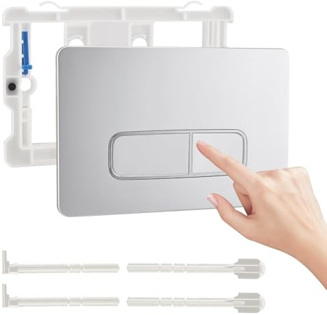 Geberit Drückerplatte Schwarz Matt - 2er Pack WC Betätigungsplatte, Ersatz für Sigma01, 20, 21, 30, 40, 50, UP300, UP320 Spülkasten, Kompatible Toilettenspülung Drückerplatte (Weiß)