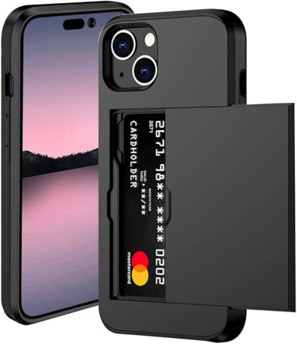 Cesryorsis für iPhone 15 hülle mit kartenfach, Silikon TPU Handyhülle, Ultra Dünn, Soft, Stoßfest Schutzhülle,Bumper Cover for iPhone 15
