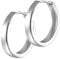 Vinani Damen Ohrringe 925 Silber - Klapp-Creolen Ohrring Set für Frauen aus 925 Sterling Silber rund schmal glänzend CGG