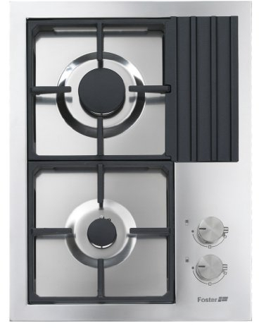 Foster S4000 Domino.2F.AE.Q4 Incasso Piano cottura a gas Nero, Acciaio inossidabile