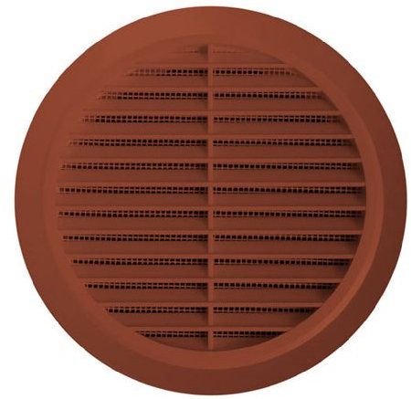 Circle Air Vent Grille Cover 200mm Ducting Brown ABS Plastic