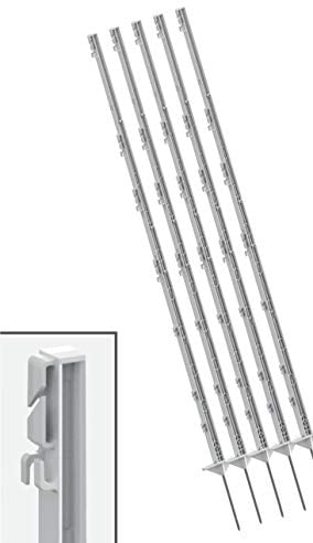 Landkaufhaus Mayer Weidezaunpfahl 156cm (136cm über dem Boden) – 40 Stück Weidepfähle Weiß für Pferde und Rinder - Extra Stabile Ausführung mit Doppeltritt und konischer Verstärkung