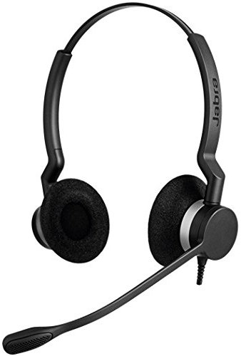 GN Jabra Bundle: Jabra BIZ 2300 Duo USB mit Headset (schwarz) mit Tasche und Ohrpolster aus Kunstleder