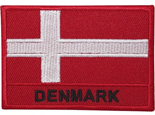 Dänemark-Flagge, bestickt, zum Aufnähen oder Aufbügeln, für Tasche, T-Shirt, dänische Stickerei