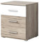 Nachttisch Nachtschrank Nachtkommode BERTA 3 Schubladen (san remo hell / weiß)