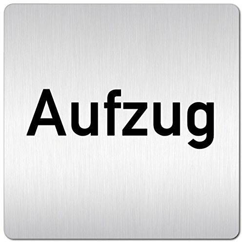Türschilder24 XXL Schild - Türschild (B) • 125 x 125 mm • Aufzug/Lift • 1,5 mm Aluminium Vollmaterial • 100% Made in Germany (Bitte Tür schließen + Abstandshalter) (Aufzug)