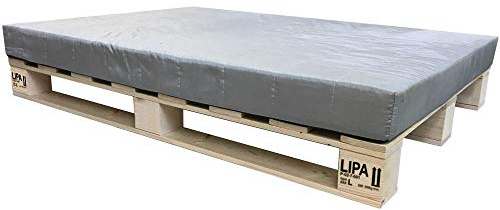 LIPA Palettenbett Bett 90x200 cm Holz Massivholzbett 90cm Palettenmöbel Holzbett Jugendbett (90 x 200)