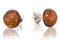 ANDANTE Premium Collection - Echter OSTSEE Bernstein Ohrstecker in 925 Sterling Silber ** Golden Moon ** Zertifiziert - Gold des MEERES - Farbe COGNAC