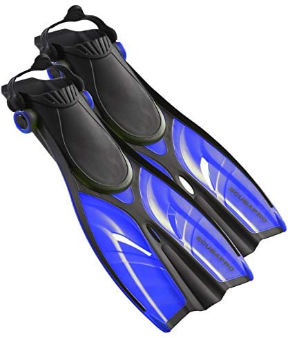 SCUBAPRO Dolphin Erwachsenen Flossen verstellbar mit Fersenband, Farbe:blau, Größe:S/M