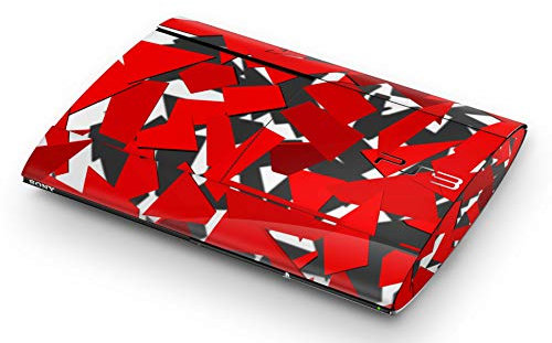 Skins4u Aufkleber Design Schutzfolie Vinyl Skin kompatibel mit Sony PS3 PlayStation 3 Super Slim Signal Red