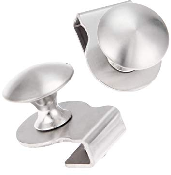 Edelstahl Glastürgriff / Clip / Glasclip 5-8 mm Vitrinengriff Möbelgriff Schubladengriff ohne Bohren, 2 Stück