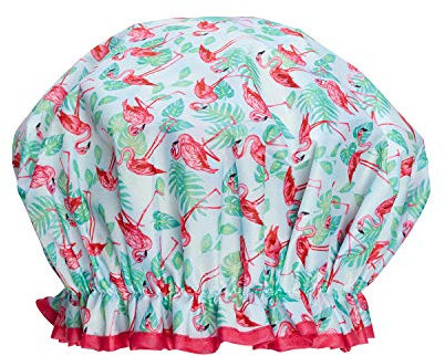 Bodylife Shower Cap Reusable Bath Cap Dual layered Waterproof Flamenco Flamingo