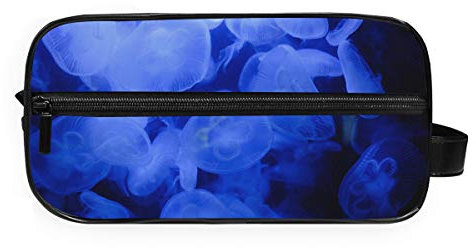 FANTAZIO Badezimmer-Aufbewahrungstasche, Make-up-Tasche, Blau Medusa Kosmetiktasche, Waschgargle-Beutel