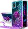 Miss Arts für Samsung Galaxy A71 Hülle, [Silverback] Mädchen Glitzern Handyhülle Hülle mit Ringständer, Cover Silikon Flüssigkeit Clear Schutzhülle für Samsung A71, LILA
