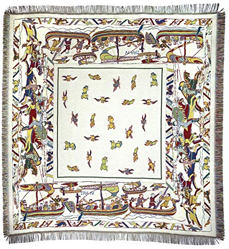 Belgian Tapestries gewebte Decke, Tischdecke Gobelin Bayeux 154 x 154 cm