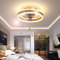 Stumm Deckenventilator mit Beleuchtung und Fernbedienung, Modern LED 24W Deckenleuchten, Dimmbar Leise Lüfterlicht zum Wohnzimmer Schlafzimmer Luxus Deckenlampe, Super Windgeschwindigkeit (Gold)