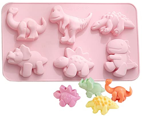 Holzsammlung Moule en Silicone en Forme de Dinosaure pour Muffin Gâteaux Chocolat Biscuit Bonbons Pâtisserie Cupcake - Moule de Cuisson Moules à Savon Plateau pour Fête