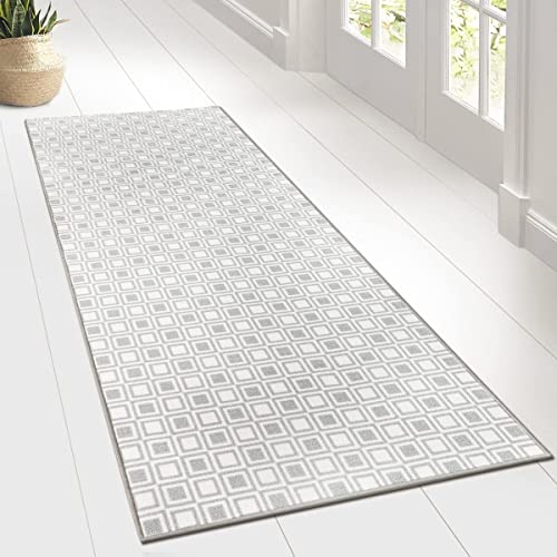 Teppichläufer Bray | Feinschlingen-Teppich mit Muster | Läufer für Küche, Flur & Wohnraum | Rutschhemmende Rückseite (80 x 250 cm)