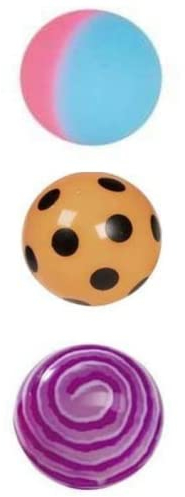 goki 3 Stück Flummis bunt gemischt ca. 43 mm Durchmesser Springball Dopsball Hüpfball
