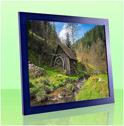 Puzzello Puzzlerahmen Bilderrahmen Posterrahmen 46x61 cm Dunkelblau gewischt 61x46 cm mit klarem Kunstglas
