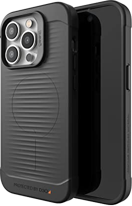 ZAGG Gear 4 Havana Snap D30 Protective Case Compatible with iPhone 14 Pro, Slim, Shockproof, Wireless Charging, (Black)