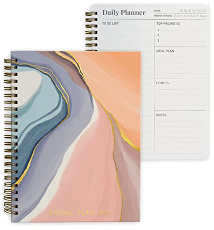 Rileys & Co Tagesplaner undatiert - 160 Seiten - To Do Liste mit ästhetischem Design - Daily Planner mit perfekter Übersicht - Super für Schule, Studium & Büro - 20 x 15 cm (Dream. Plan. Do.)