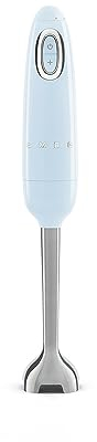 Smeg, Mixeur Plongeant HBF11PBEU, Fonction Turbo et Système de Coupe Flowblend, avec Poignée Antidérapante, Range Cordon Intégré, Accessoires Non Inclus, Puissance 700W, Bleu Azur