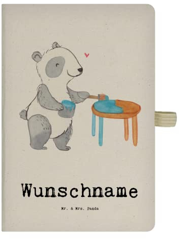 Mr. & Mrs. Panda Notizbuch personalisierbar Panda Möbel restaurieren - Personalisierte Geschenke, Skizzenbuch personalisiert, Restaurator, Schenken, Buch, Personalisiertes, Antike, Journal, Handwerk